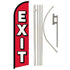 Exit (Red) Windless Banner Flag & Pole Kit - Flags Importer