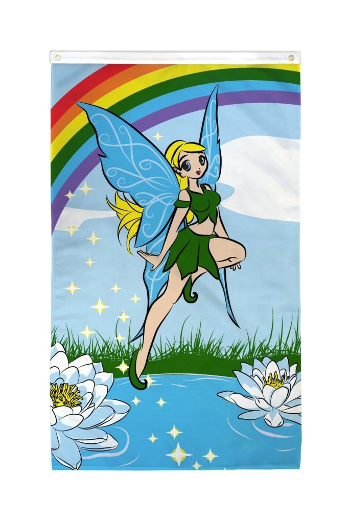 Fairy Rainbow (Green) Flag 3x5ft Poly - Flags Importer