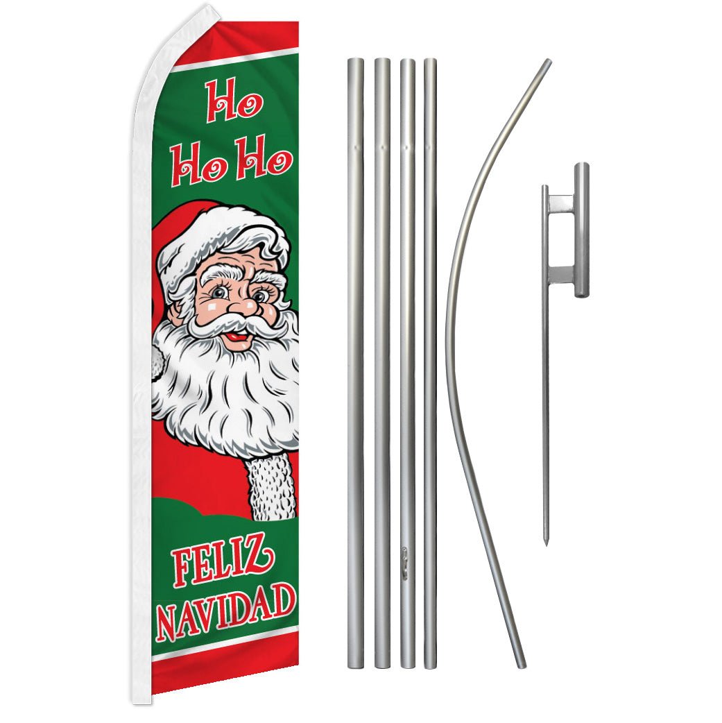 Feliz Navidad (Santa) Super Flag & Pole Kit - Flags Importer