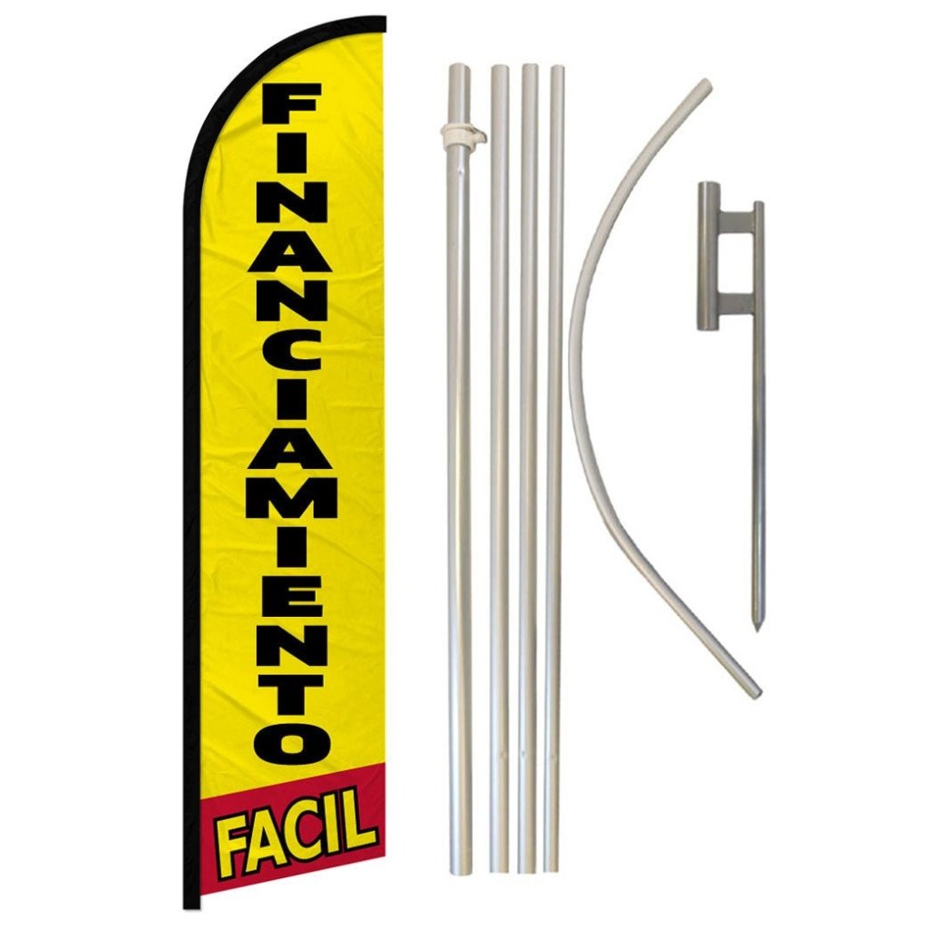 Financiamiento Facil Windless Banner Flag & Pole Kit - Flags Importer