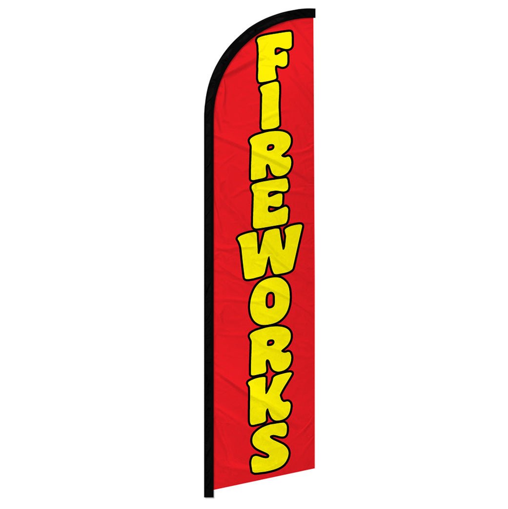 Fireworks (Red) Windless Banner Flag - Flags Importer