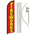 Fireworks (Red) Windless Banner Flag & Pole Kit - Flags Importer