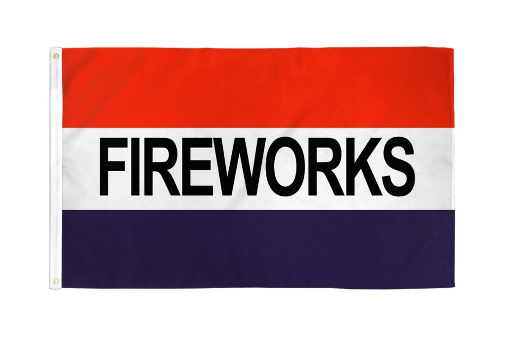 Fireworks (RWB) Flag 3x5ft Poly - Flags Importer