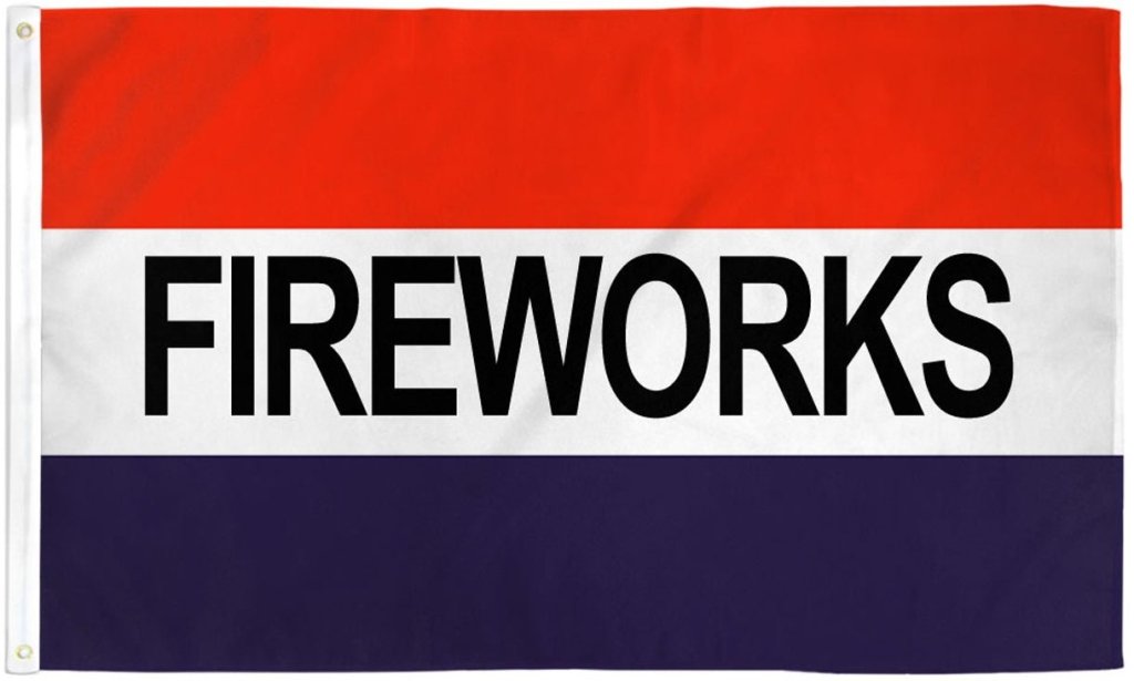 Fireworks (RWB) Flag 3x5ft Poly - Flags Importer