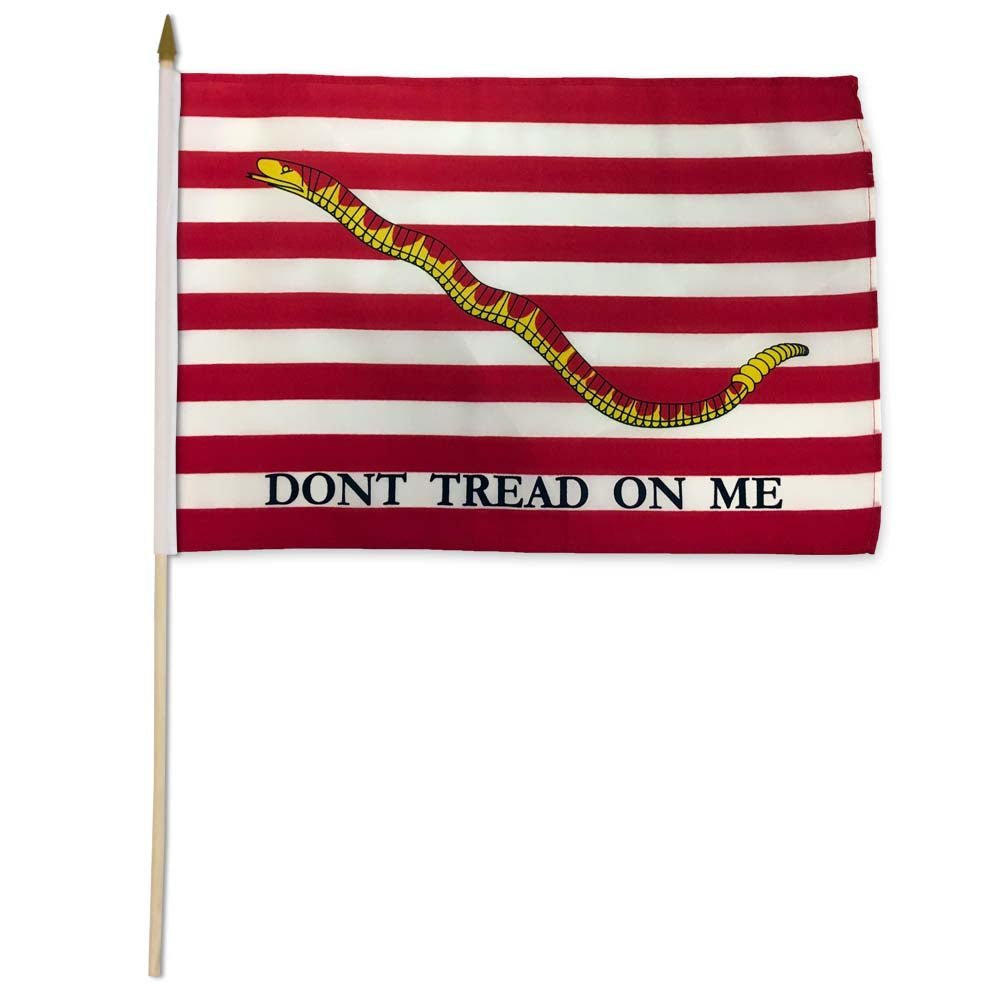 First Navy Jack 12x18in Stick Flag - Flags Importer