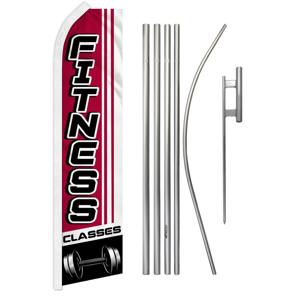 Fitness Classes Super Flag & Pole Kit - Flags Importer