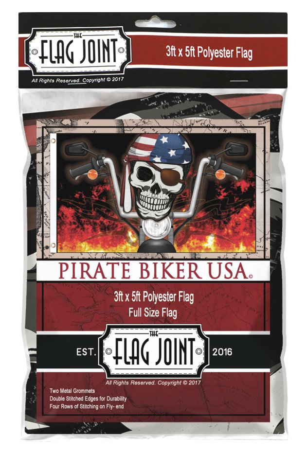 Flag Joint Pirate Biker USA Flag 3x5ft Poly - Flags Importer