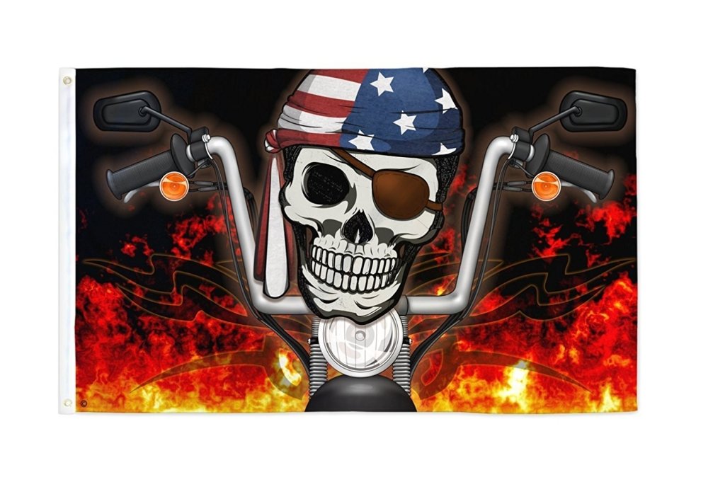 Flag Joint Pirate Biker USA Flag 3x5ft Poly - Flags Importer