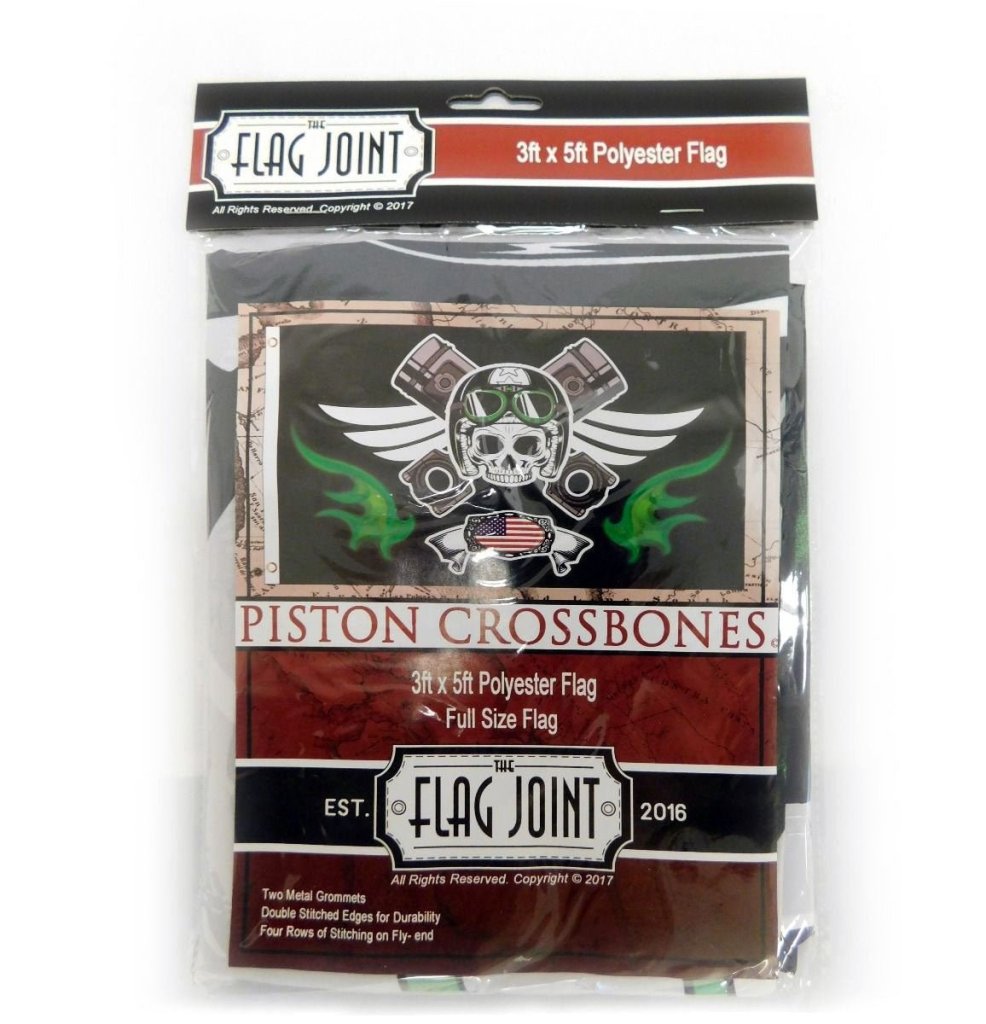 Flag Joint Piston Crossbones Flag 3x5ft Poly - Flags Importer