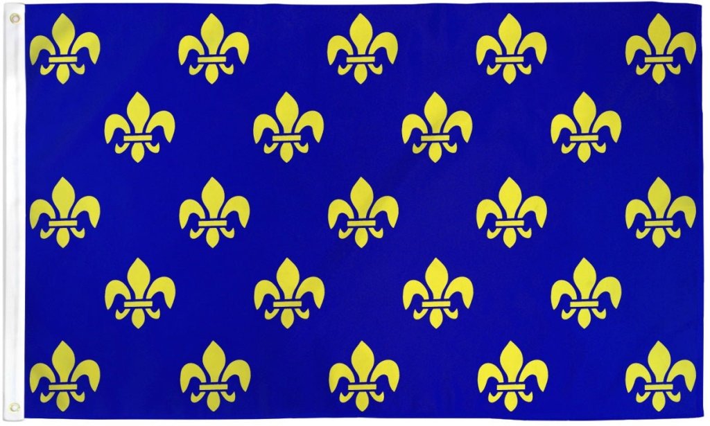 Fleur De Lis (Blue Multi) Flag 3x5ft Poly - Flags Importer