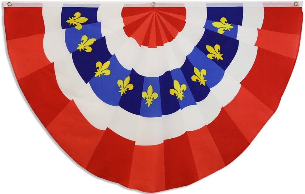 Fleur De Lis Red Bunting Flag 5x3ft Poly - Flags Importer