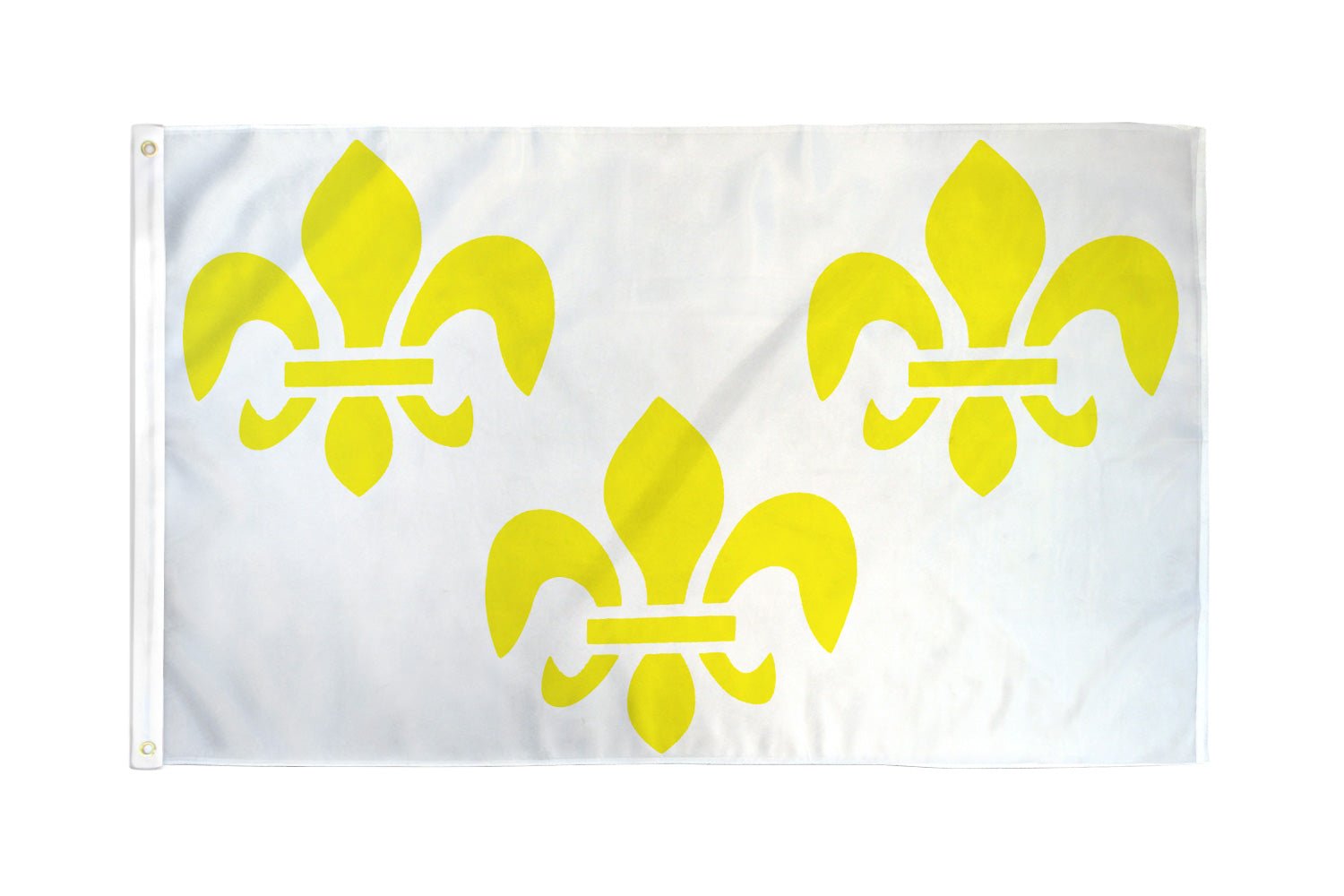 Fleur De Lis (White 3) Flag 3x5ft Poly - Flags Importer