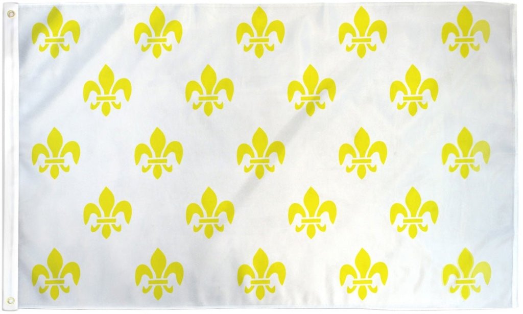 Fleur De Lis (White Multi) Flag 3x5ft Poly - Flags Importer