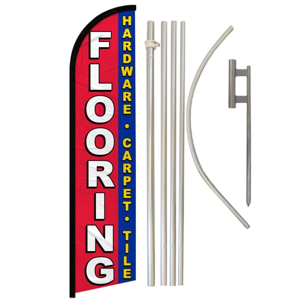 Flooring Windless Banner Flag & Pole Kit - Flags Importer