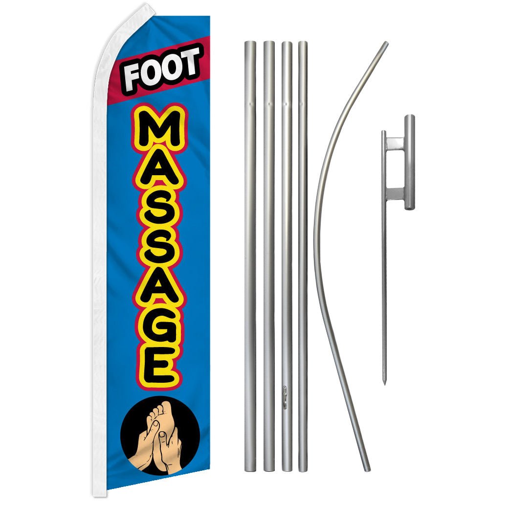 Foot Massage Super Flag & Pole Kit - Flags Importer