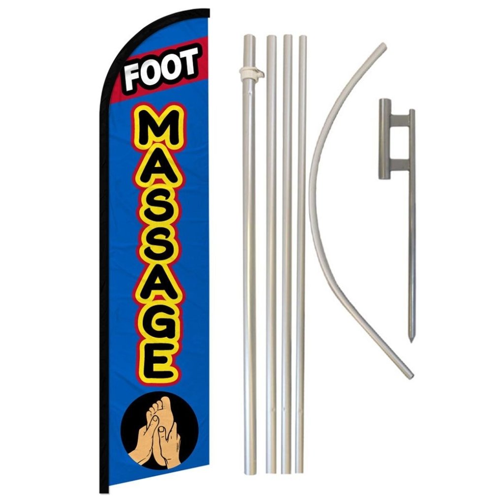 Foot Massage Windless Banner Flag & Pole Kit - Flags Importer