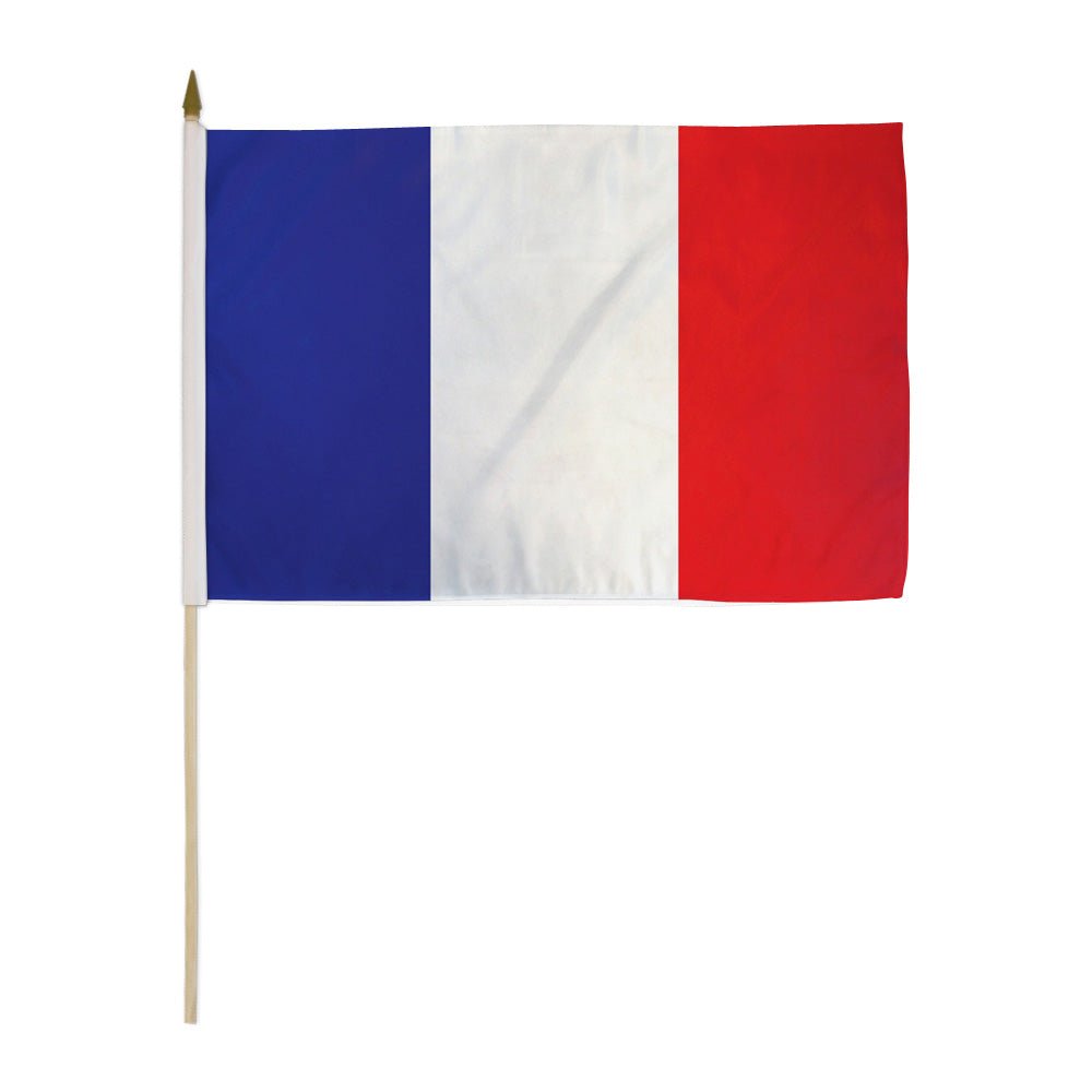 France 12x18in Stick Flag - Flags Importer