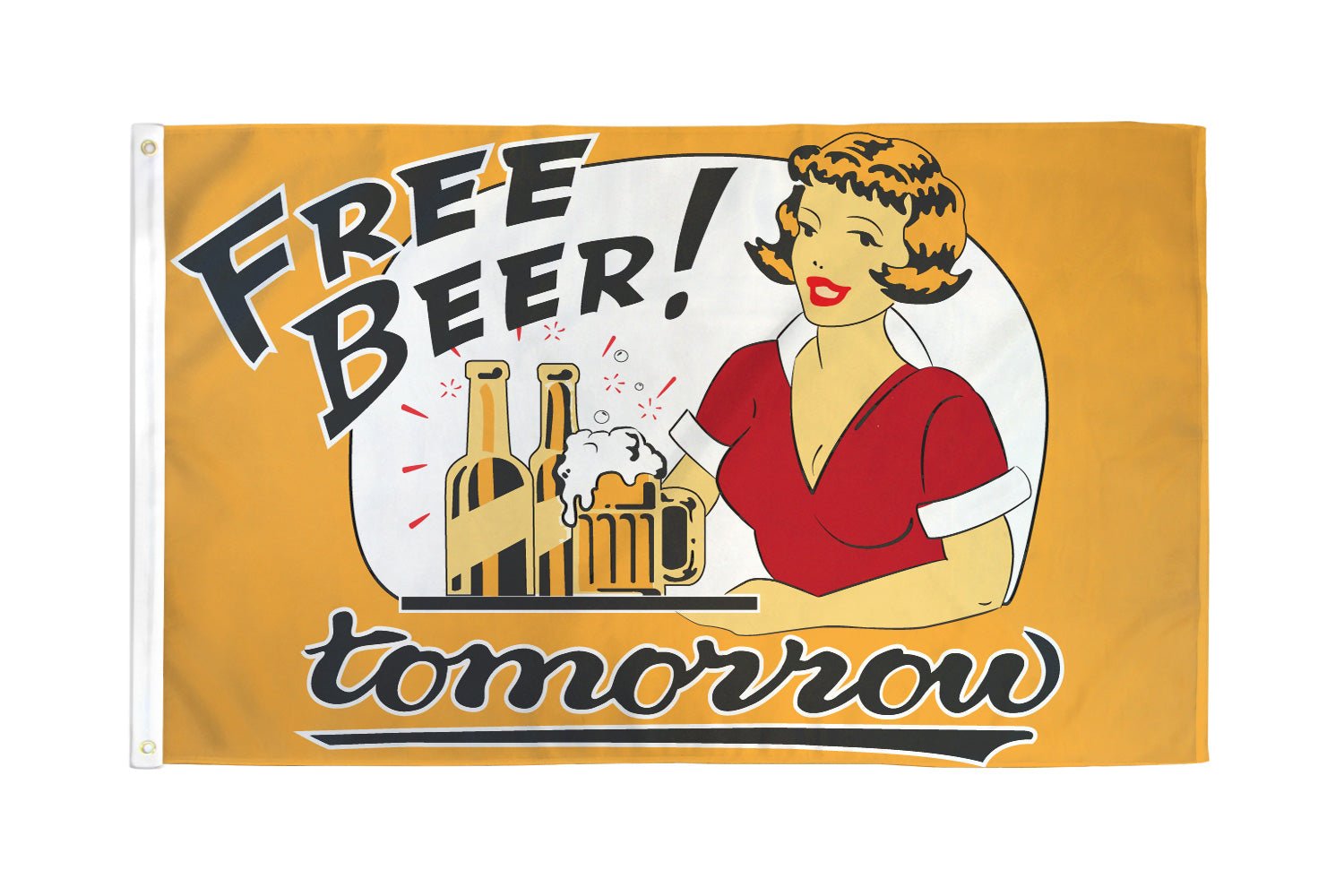 Free Beer Tomorrow Flag 3x5ft Poly - Flags Importer