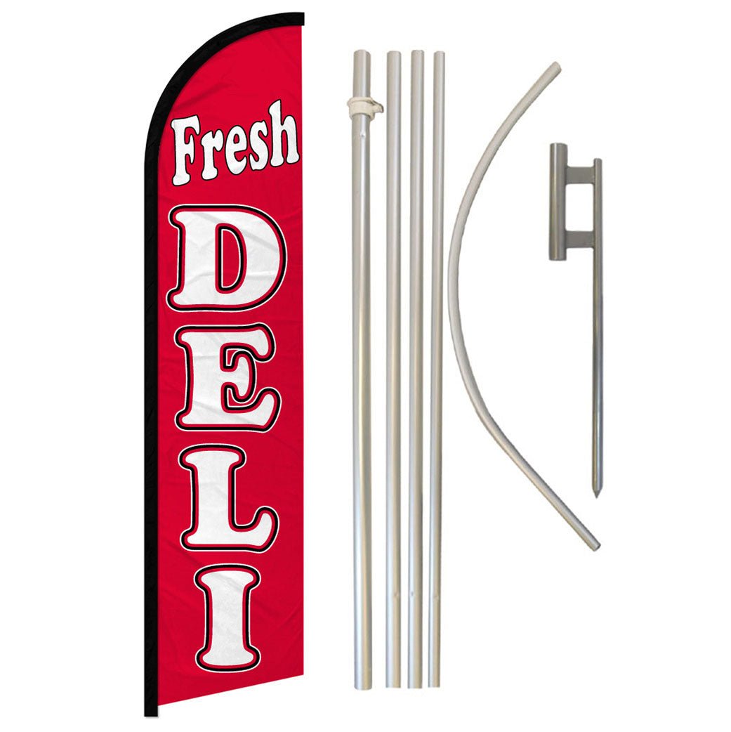 Fresh Deli Windless Banner Flag & Pole Kit - Flags Importer