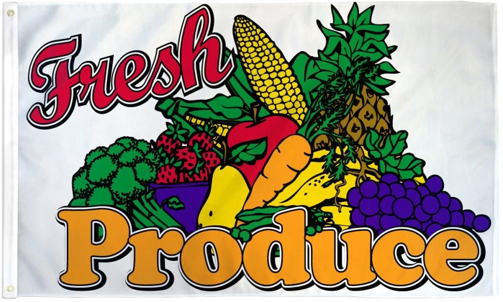 Fresh Produce Flag 3x5ft Poly - Flags Importer