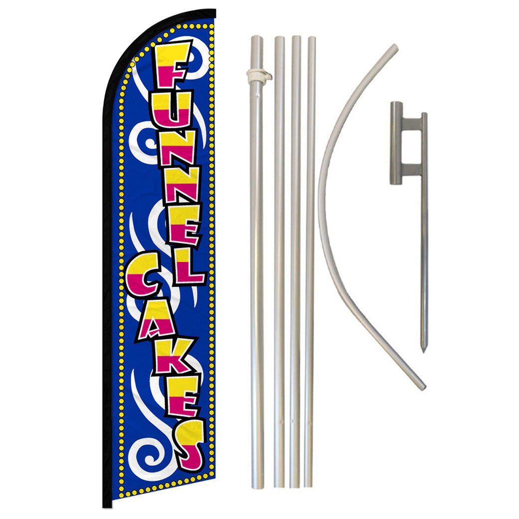 Funnel Cakes Windless Banner Flag & Pole Kit - Flags Importer