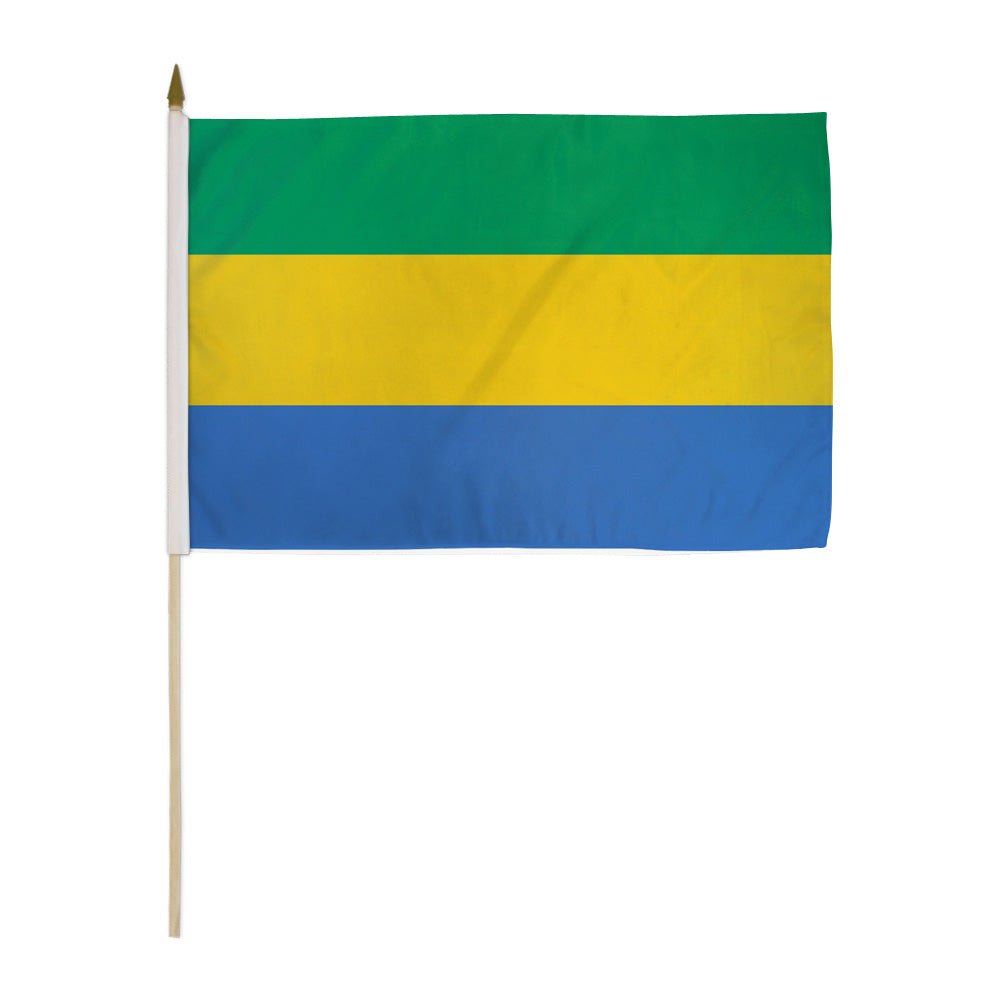 Gabon 12x18in Stick Flag - Flags Importer