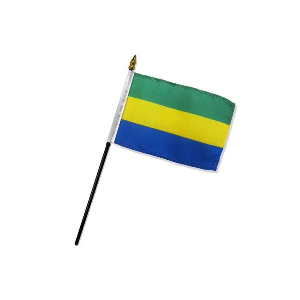 Gabon 4x6in Stick Flag - Flags Importer