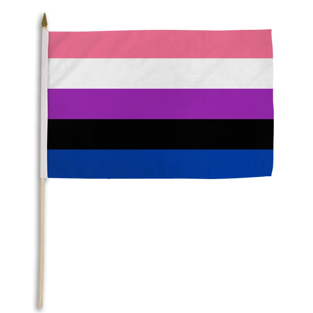 Genderfluid 12x18in Stick Flag - Flags Importer