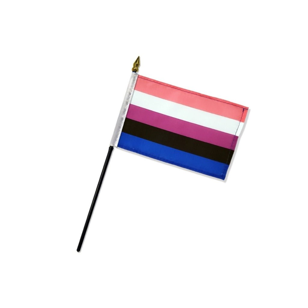 Genderfluid 4x6in Stick Flag - Flags Importer