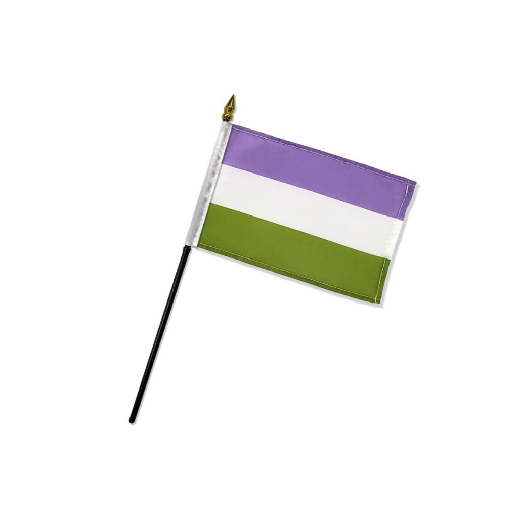 Genderqueer 4x6in Stick Flag - Flags Importer