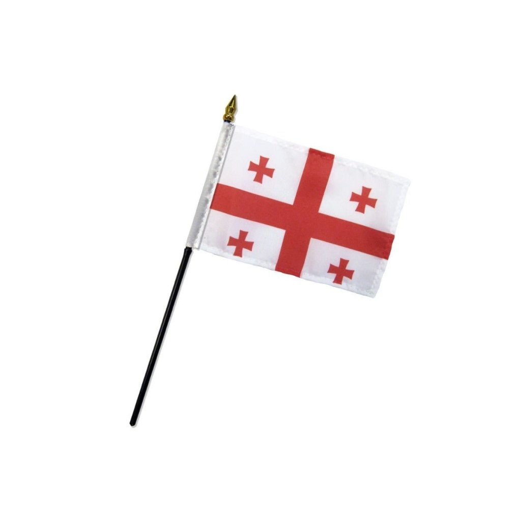 Georgia (Country) 4x6in Stick Flag - Flags Importer