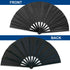 Glitter Black X - Large Hand Fan - Flags Importer