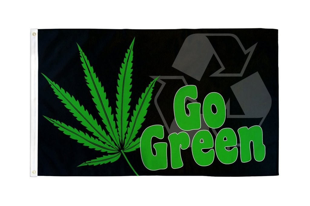 Go Green Flag 3x5ft Poly - Flags Importer