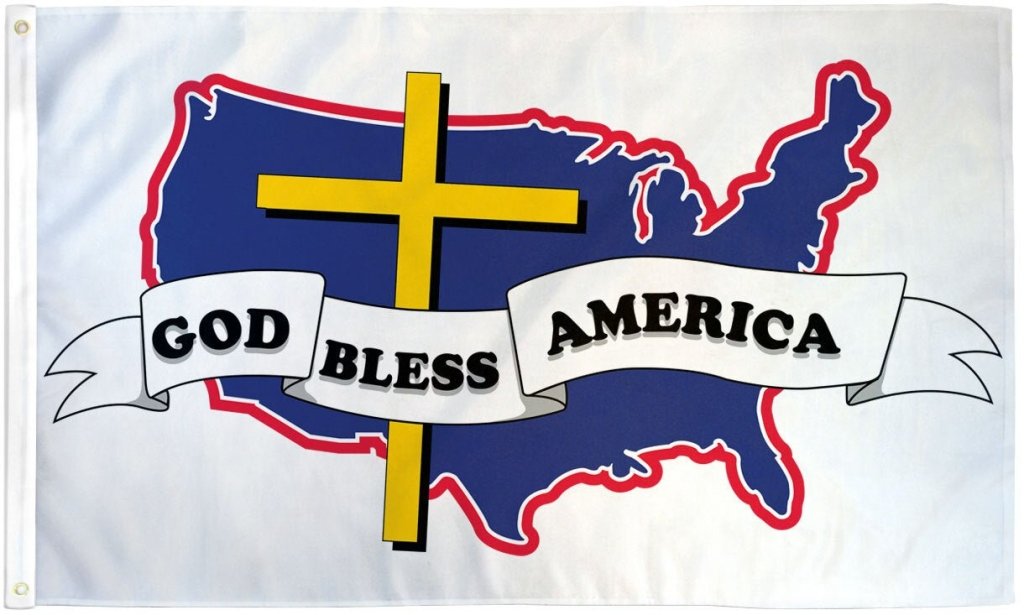 God Bless America Flag 3x5ft Poly - Flags Importer