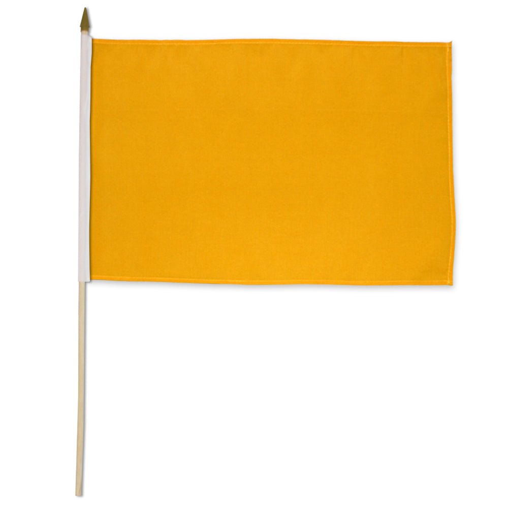 Gold Solid Color 12x18in Stick Flag - Flags Importer