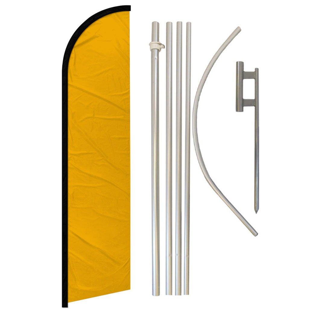 Gold Solid Color Windless Banner Flag & Pole Kit - Flags Importer