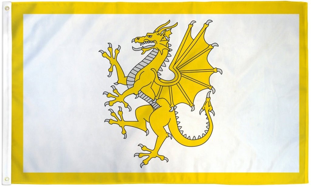 Golden Dragon (Welsh) Flag 3x5ft Poly - Flags Importer