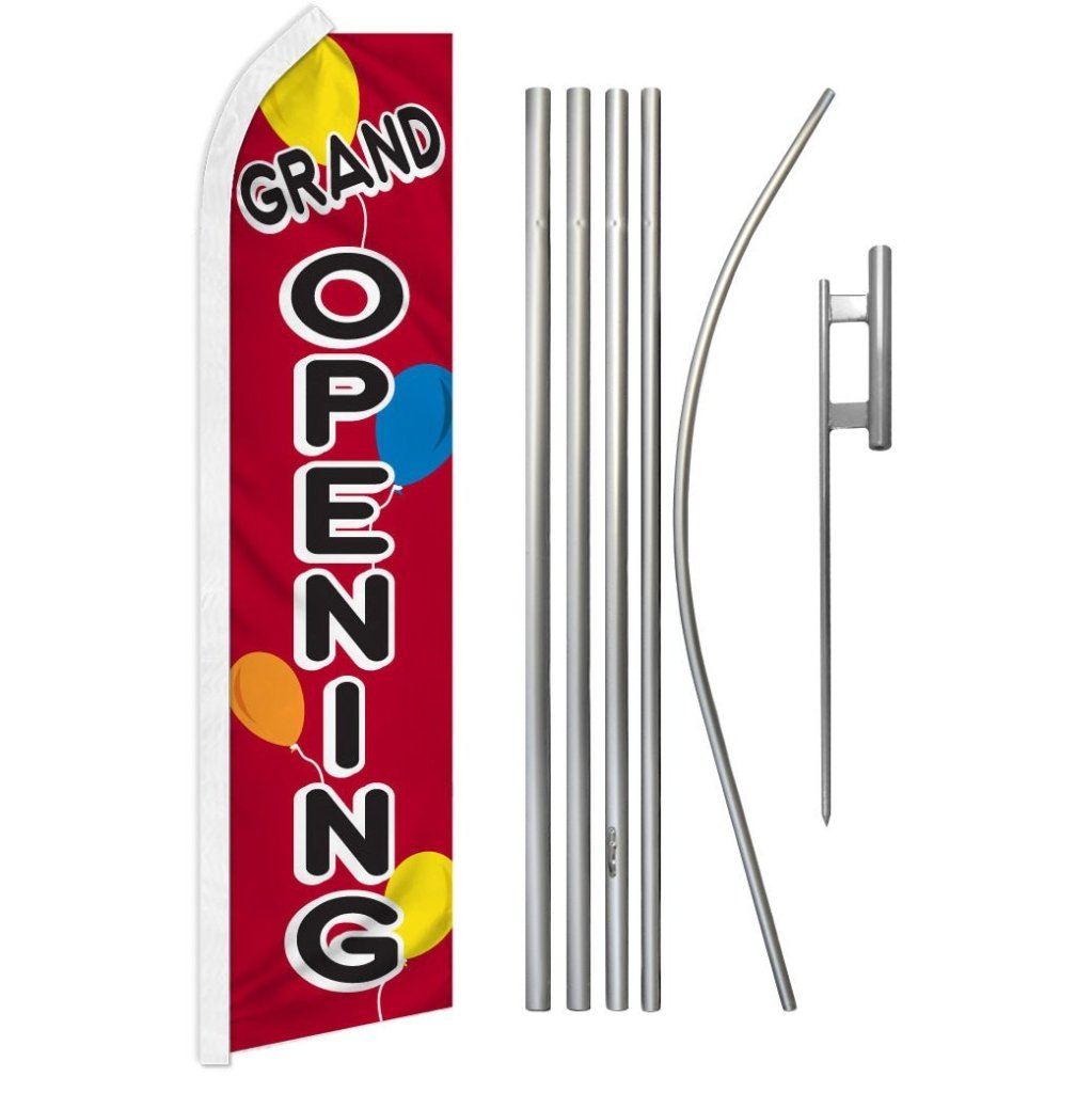 Grand Opening (Balloons) Super Flag & Pole Kit - Flags Importer