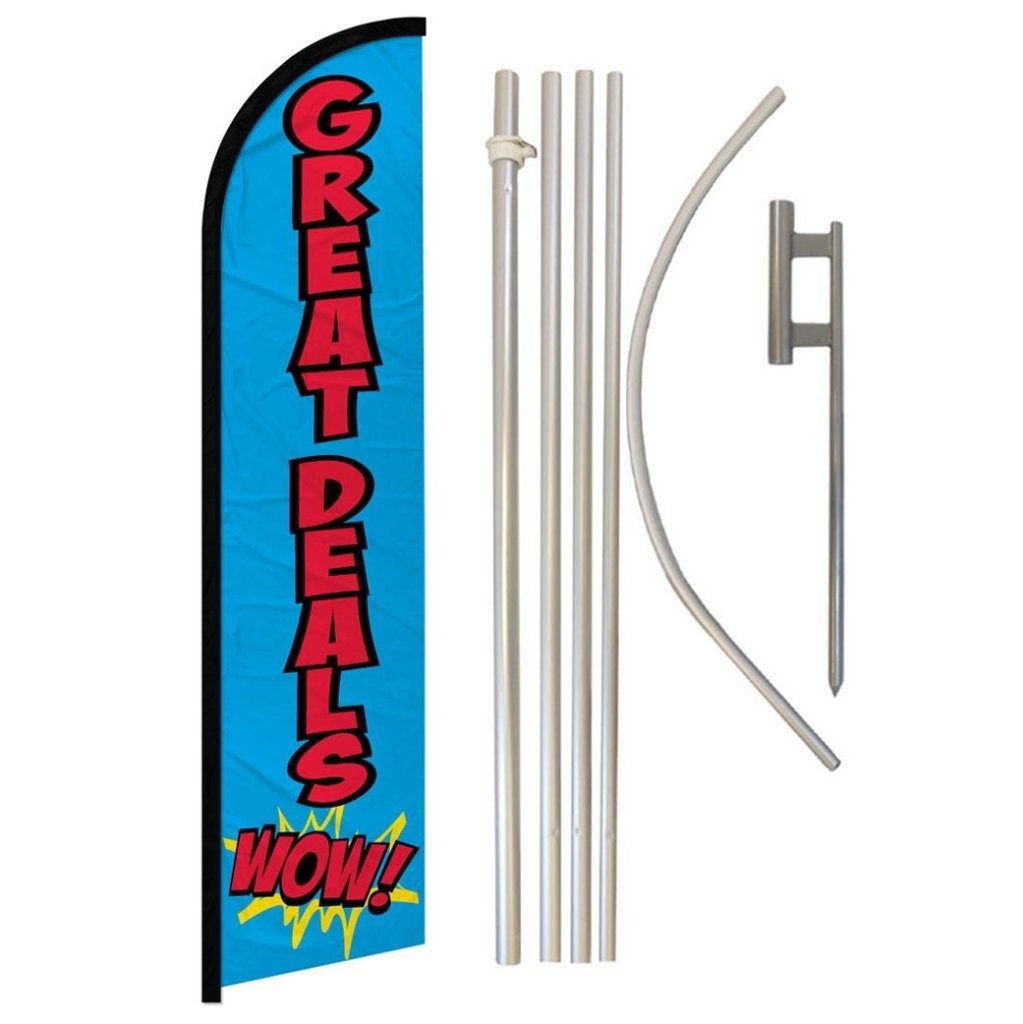 Great Deals Wow! Windless Banner Flag & Pole Kit - Flags Importer