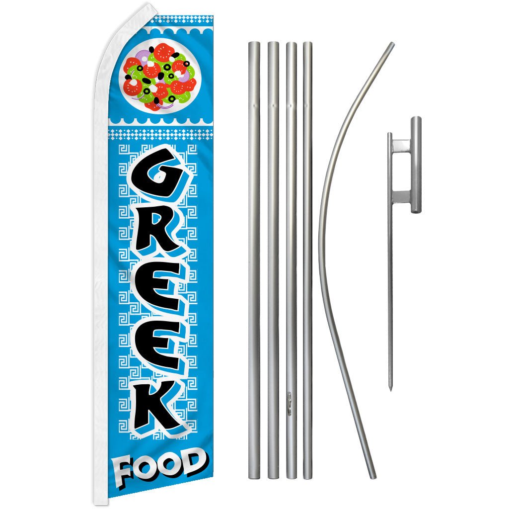 Greek Food Super Flag & Pole Kit - Flags Importer