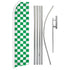 Green & White Checkered Super Flag & Pole Kit - Flags Importer