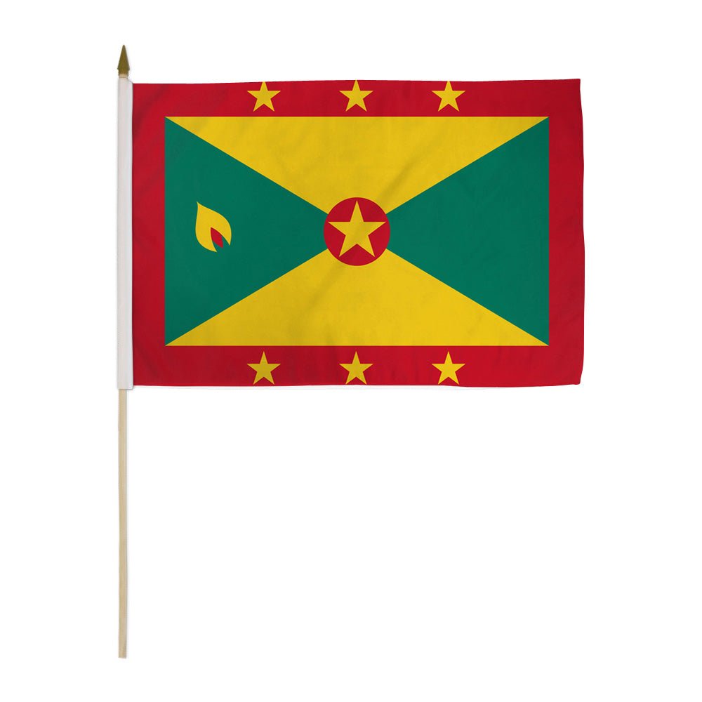 Grenada 12x18in Stick Flag - Flags Importer