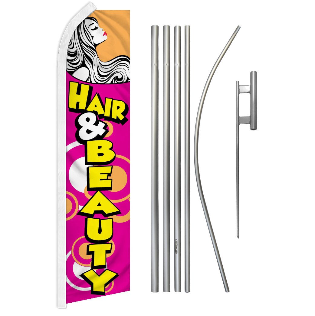 Hair & Beauty Super Flag & Pole Kit - Flags Importer