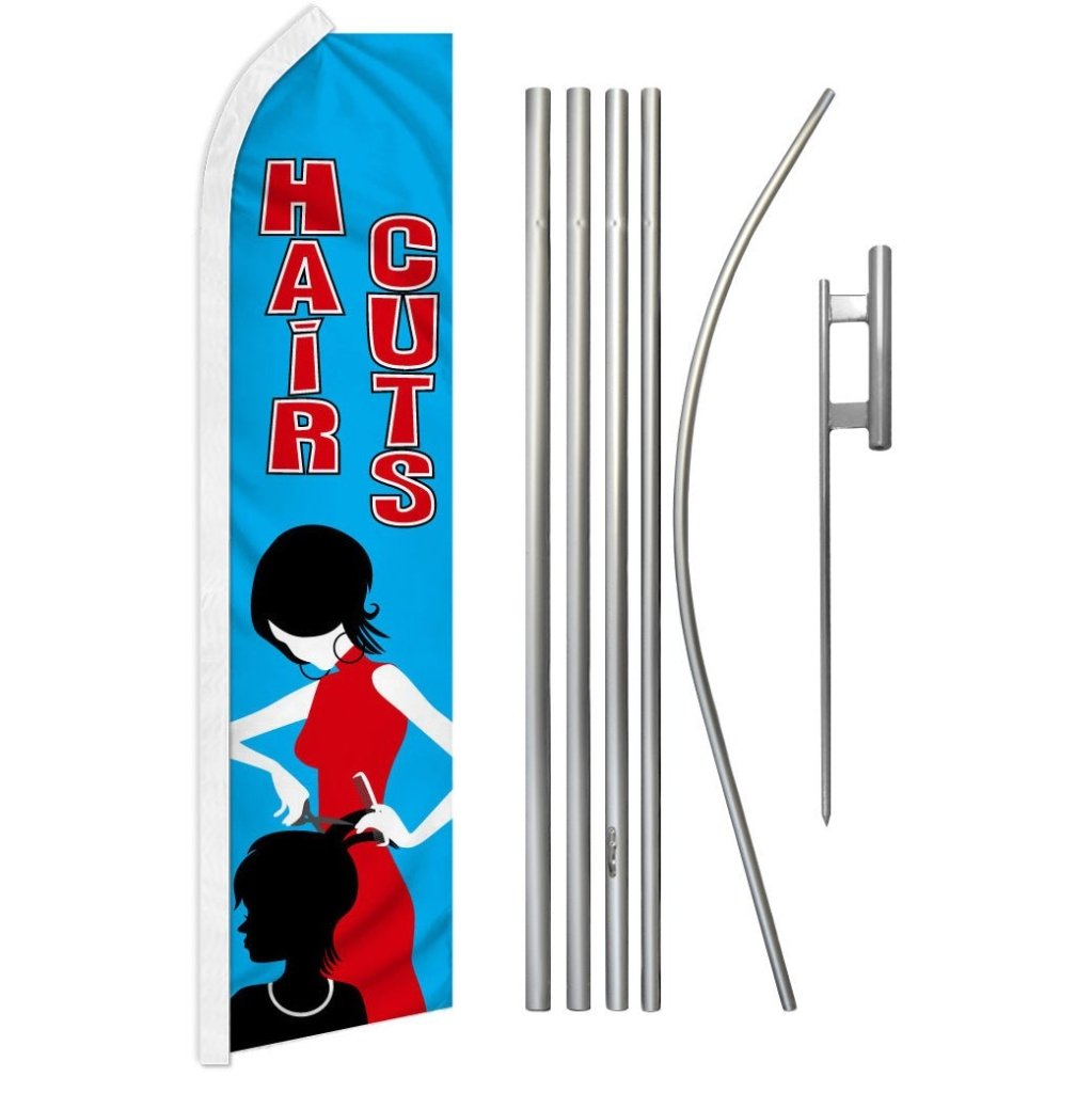 Hair Cuts Super Flag & Pole Kit - Flags Importer