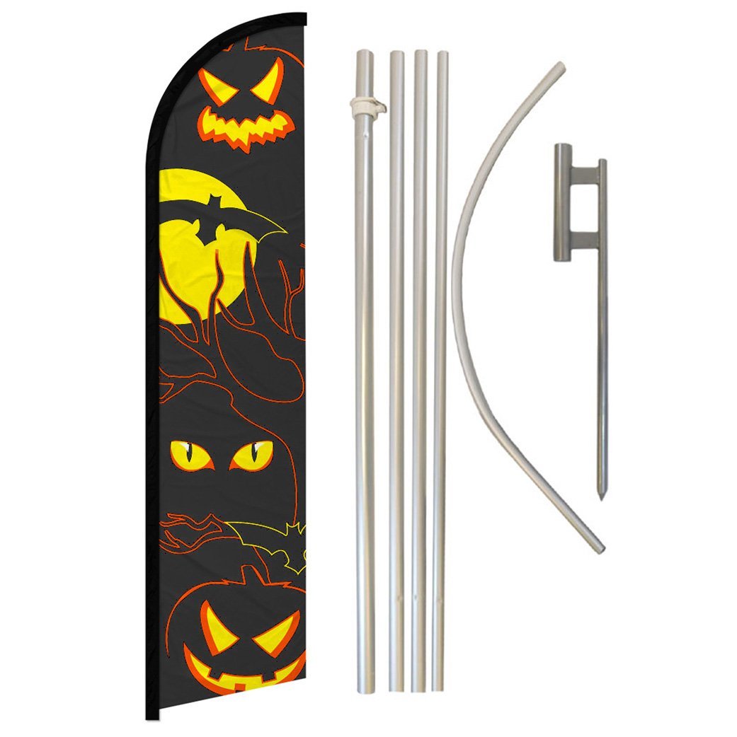 Halloween Eyes Windless Banner Flag & Pole Kit - Flags Importer