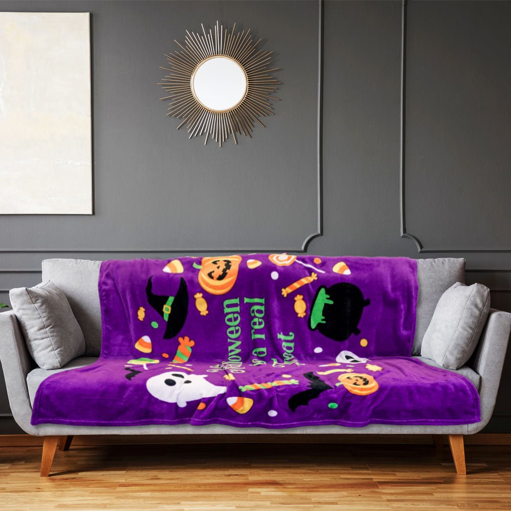 Halloween is a Real Treat Soft Plush 50x60in Blanket - Flags Importer