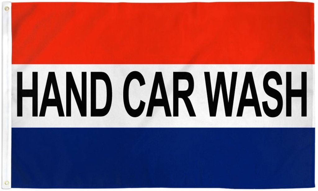 Hand Car Wash Flag 3x5ft Poly - Flags Importer