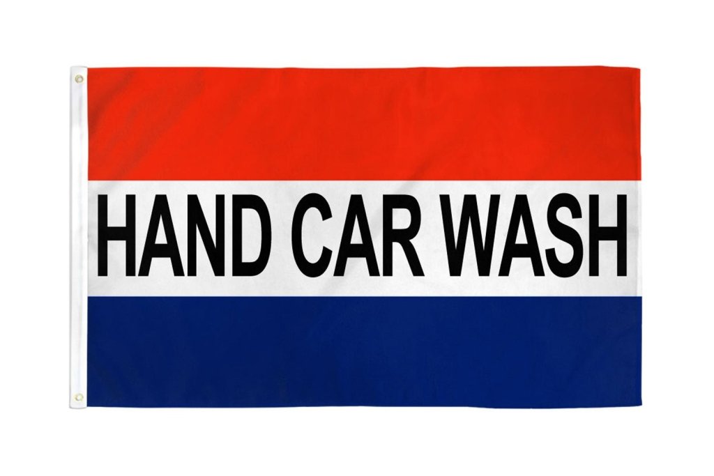 Hand Car Wash Flag 3x5ft Poly - Flags Importer