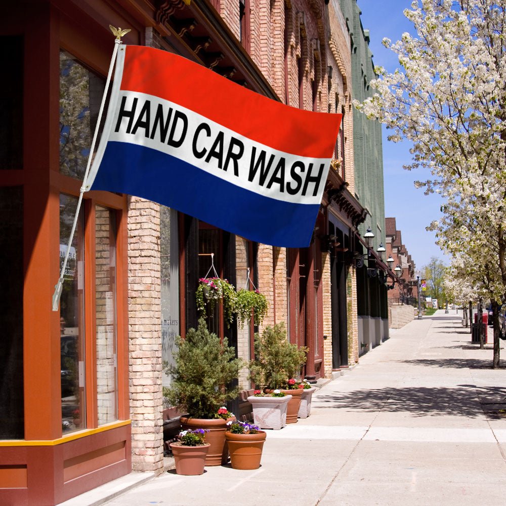 Hand Car Wash Flag 3x5ft Poly - Flags Importer