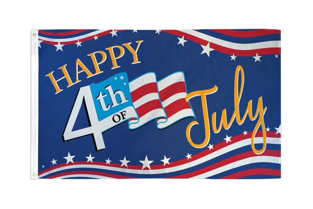 Happy 4th of July (Stars & Stripes) Flag 3x5ft Poly - Flags Importer